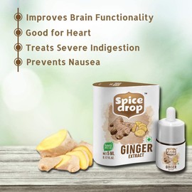 Spice Drop Pure Ginger Extract - Salad Dressing, Seasoning, Cooking, Baking, Tea, Coffee | Natural Immunity Booster | Premium Quality & Rich Aroma | Nigerian Dry Ginger Extract | No Added Color or Preservative | Non GMO | Vegan | 0.17 Oz x 3 Pack