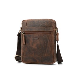 LEABAGS Leather Shoulder Bag Men's - Messenger Bag Men's Handbag, Vintage Genuine Leather Crossbody Bag Men, Handbags Work Bag Carry Bag, Shoulder Bag for Men, Vintage Reddish Brown, Casual, classic,