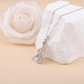 Violin Necklace for Violinst: 925 Sterling Silver Viola Cello Necklace