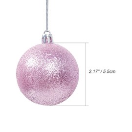 12pcs Christmas Tree Baubles, Christmas Balls Decoration Christmas Tree Pendants Gifts (Pink)