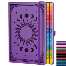 HwxBen Password Book with Colorful Alphabetical Tabs, Hardcover Internet Password Collector for Organized Website Address Logins and Passwords, Ideal for Home Office - Purple