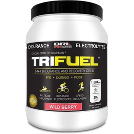 TriFuel TRIFUEL - 3-in-1 Endurance and Recovery, Hydration, BCAA, Electrolyte Enhanced Drink (Wild Berry)