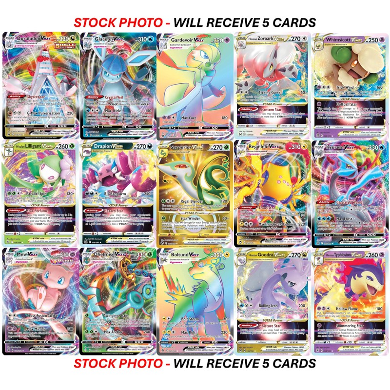 5 Pokemon Card VMAX/VSTAR Bundle - X2 VSTAR - X2