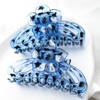 Floral Hair Claw Clips, LargeFlower Design, 2-Pack (blue with black