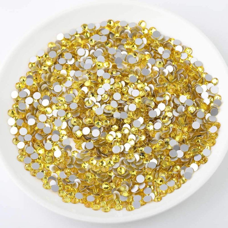 Beadsland 1440 pieces flat back rhinestones, nail crystals rhinestones for