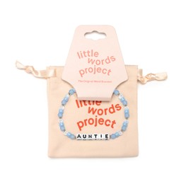 Little Words Project Auntie Bracelet, The Original Word Bracelet, Made with Colorful Beads and Plated Brass Hardware, Handcrafted Design & Positive Message, Size SM