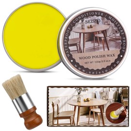 SEISSO Wood Polish Wax for Leather Wood, Leather Furniture, Furniture Salve Wax Crayon for Carpenters with Brush and Sponge, Household Leather Suitable for Furniture Leather