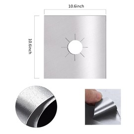 Gas Stove Burner Covers 10 Pack- XZSUN 0.2mm Double Thickness Reusable Gas Range Protectors For Kitchen&Cooking（sliver，10pack）