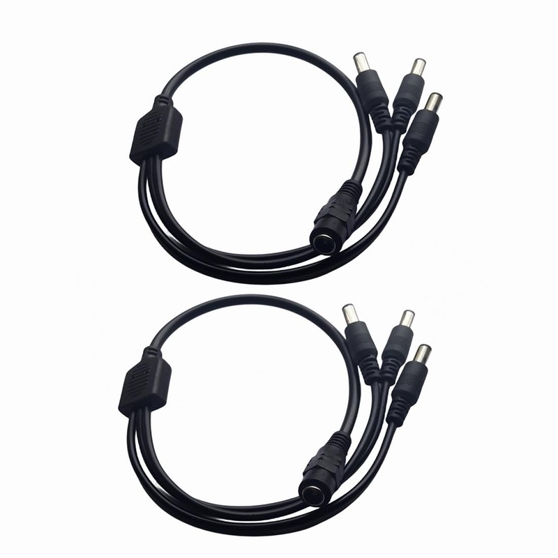 QLXHBOT 2 Pack Black DC Extension Cord 1 Female to