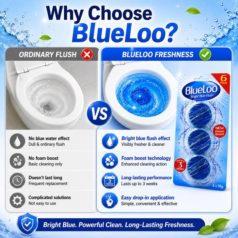 Blue Toilet Cistern Blocks 12 Pack (2 x 6 Blocks)