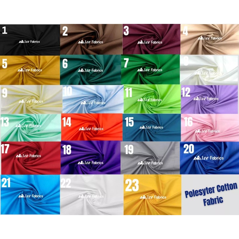 Unbranded Ivory Broadcloth Poly Cotton Fabric by The Yard