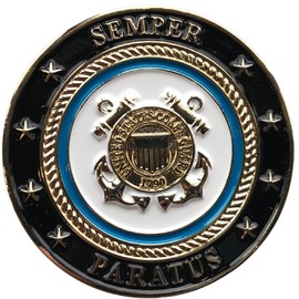 Artisan Owl United States Coast Guard Retired USCG Semper Paratus Challenge Coin