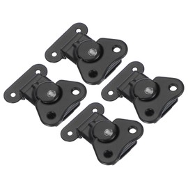 PATIKIL Spring Loaded Small Butterfly Twist Latch 2"x1.5", 4 Pack Steel Twist Latch and Keeper Toggle Clamp Metal Hardware for Case Box Chest Closure, Black
