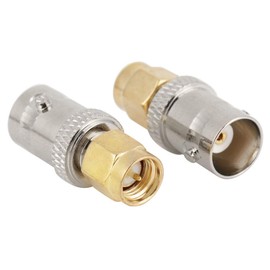 Akozon 2pcs BNC Female to SMA Male Type RF Male Coaxial Adapter Test Converter