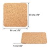 60 Pieces Self Adhesive Cork Coasters Squares/Round 4 x 4