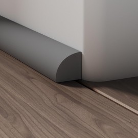 Flexible Quad Moulding, Peel and Stick, Corner Moulding Trim, Waterproof Rubber Quad Moulding, Suitable for Use on Floors, Bathrooms and Countertops (0.7” W x 0.86” H x 39” L,Gray)