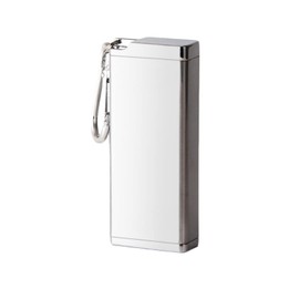 SAMCOS Portable Ashtray Full Black Portable Keychain with Carabiner Ashtray Ashtray Outdoor Pill Case Carrying Ashtray (Silver)