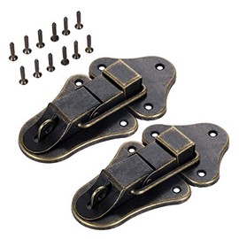 dophee 2 Pack Vintage Toggle Hasp Latches, 3.74''x2.05'' Heavy-Duty Antique Bronze Locks with Mounting Screws for Suitcase Jewelry Box Ordinary Box Wooden Case Furniture Decoration