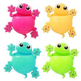 Kids Toothbrush Toothpaste Holder Wall Mounted Cute Cartoon Frog Shaped Suction Cup Bathroom Storage Organiser for Decorations