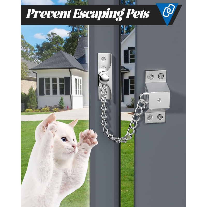I-EASYDWW 2 Pack Window Chain Lock, Stainless Steel Window Restrictor