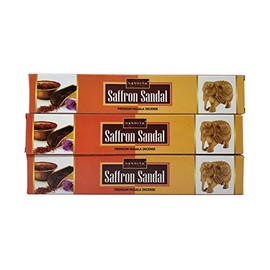 Nandita Saffron Sandal Premium Masala Incense Sticks - Pack of 3 (15 Gram Each)