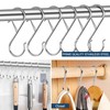 VIPITH S-Shaped Hooks, Large, S-Hooks, No Falling, Silver, Set of