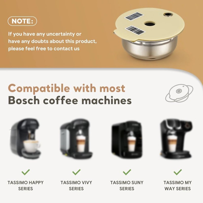 for Tassimo Reusable Coffee Capsules Refillable Coffee Filter Pods,Stainless Steel