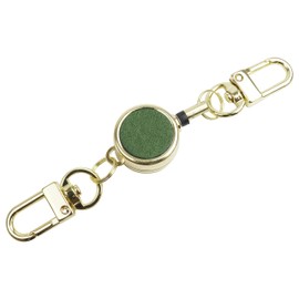 Prendre PR-REEL05 Key Reel, Cute, Colorful, Carabiner, Compact, Lightweight, Key Ring, Gold, Key Cord, Fishing, Camping, Outdoors, Stretchable, Stretchable, green