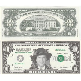 Cowboy George Bush 00 Dollars Novelty Bill Slick Times Funny-Money 1996 New