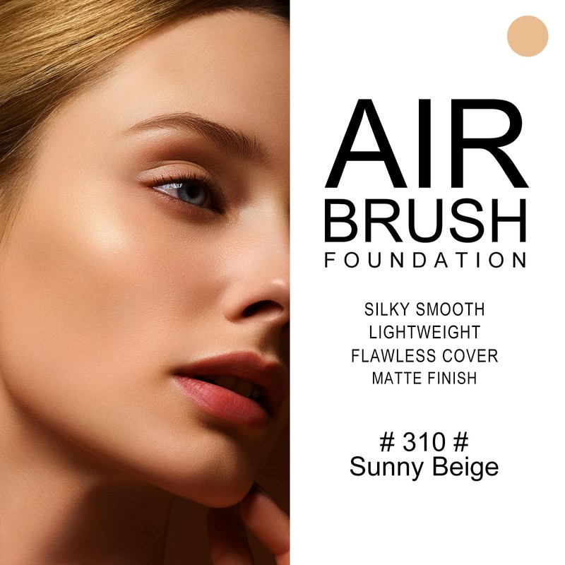 KYDA AirBrush Foundation Spray, Silky Foundation Mist Makeup, Flawless Coverage