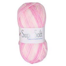 Jarol Supersoft Baby Swirl DK Knitting & Crochet Yarn, Great Value Baby Yarn Available in Multicoloured Pastel Shades, 55% Nylon & 45% Acrylic, 330 Metres, 100g Balls, Pack of 3, Raspberry Swirl