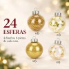 Cmtop - Kit De 24 Esferas Navideñas De 6 cm