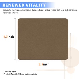 Azobur Sofa Fabric Repair Patch, 6 Piece Microfiber Patches, Self Adhesive Fabric Sofa Patch Repair Fabric, Luxurious Look, Quick Fix Sofa.(Brown)