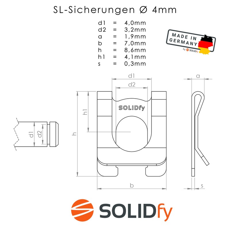 SOLIDfy® - [10x] SL Fuses Diameter 4 mm Shaft Lock
