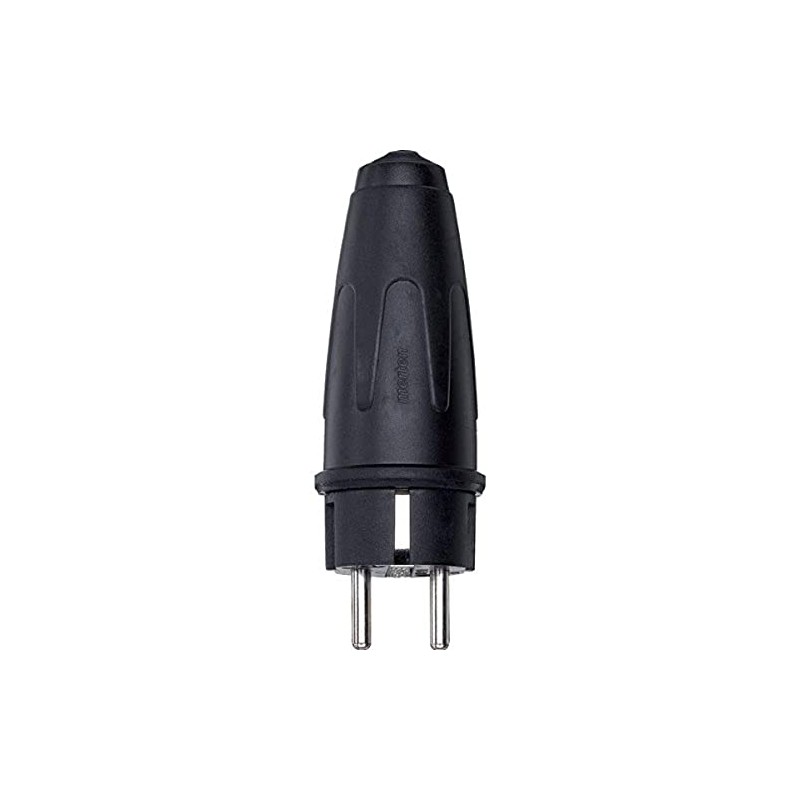 Merten 122051 Solid Rubber SCHUKO connector, black