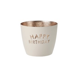 Gift Company [MM] [W] Madras Lantern, M, Happy Birthday, White/Gold