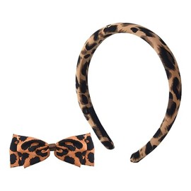 Xiyantiji Leopard Hair Clips and Headbands for Women Leopard Print Hair Bow Clip Headwear Cheetah Padded Headband Hair Band Headpiece Costume Accessories for Cosplay Party