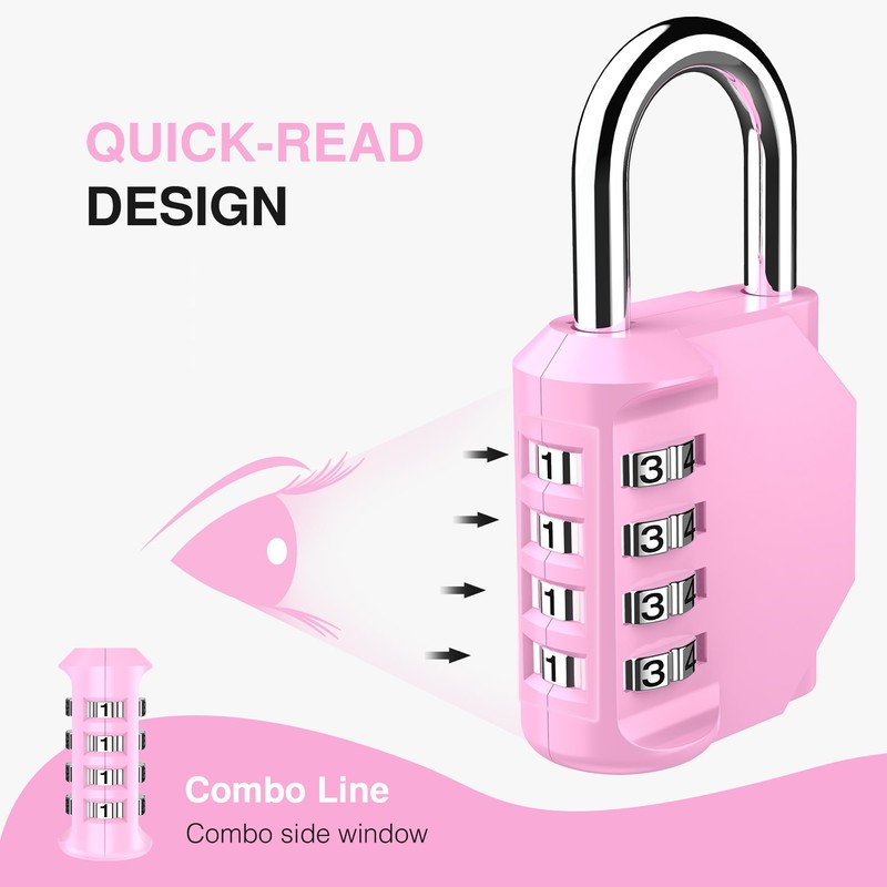 Puroma 2 Pack Combination Lock for Locker 4 Digit Outdoor