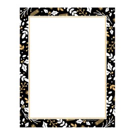 Great Papers! Black And Faux Gold Holiday Letterhead / 80 Elegant Winter Printer Paper Sheets / 8.5" x 11" Beautiful Christmas Stationery
