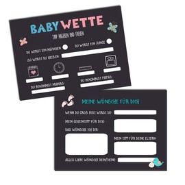 Nastami 25 x Baby Tips Cards Gender Baby Guess Cards Baby Shower Games Baby Bet