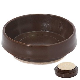 Fort Fasteners Castor Cups, with Felt Pad Large Od 65mm (2.5/8 Inch) Brown 6 Castor Cups