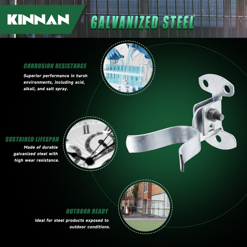 KINNAN 1-7/8'' Flat Back Wall Mount Fork Gate Latch, Chain