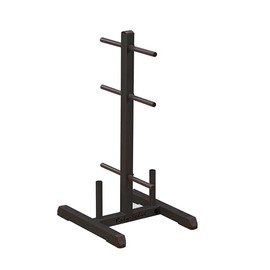 Body-Solid (GSWTB) Standard Weight Plates Tree & Bar Holder - 1000 lb Capacity Plate Storage Rack with Central Load Distribution - Durable Powder Coat Finish