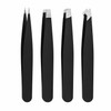 4-Piece Eyebrow Tweezers Set for Precision Grooming – Multi-Tip Stainless