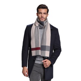 RIONA Men's Winter Cashmere Feel Australian Wool Soft Warm Knitted Scarf