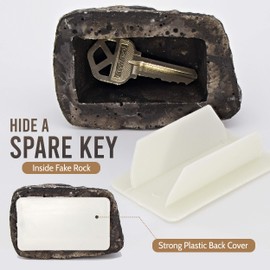 Ram-Pro 2Pc Hide-a-Spare-Key Fake Rock - Looks & Feels Like Real Stone - Safe for Outdoor Garden or Yard, Geocaching