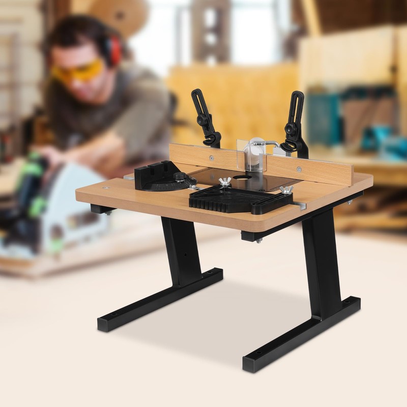 Router Table with Stand and Adjustable Backrest, 440.92 lbs Load-bearing