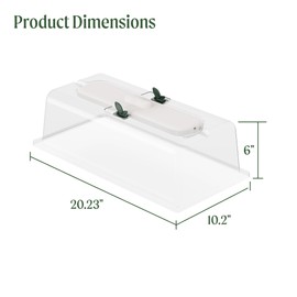 Vego garden Seedling Dome Cover 10" x 20" Food-Grade PET Plastic with Drip Irrigation & Vented Airflow with Grow Light