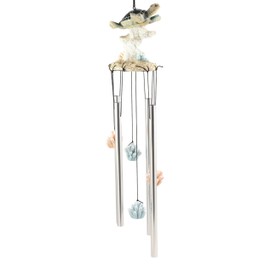 Ebros Gift Nautical Animal Reptile Kingdom Sea Turtle Swimming Over Corals Resonant Relaxing Wind Chime Patio Garden Accent of Coastal Ocean Beach Theme
