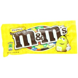 M&M's M&Ms Peanut Chocolate Candy - Singles, 48-Count
